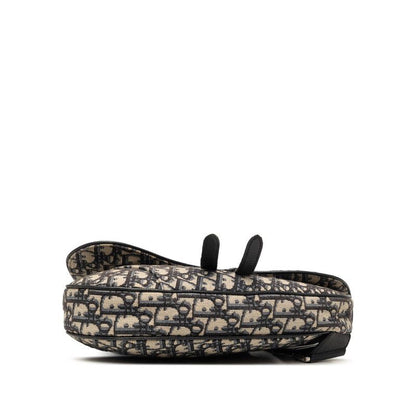 Dior Oblique Saddle Bag Cross Beige Navy Canvas — view 3