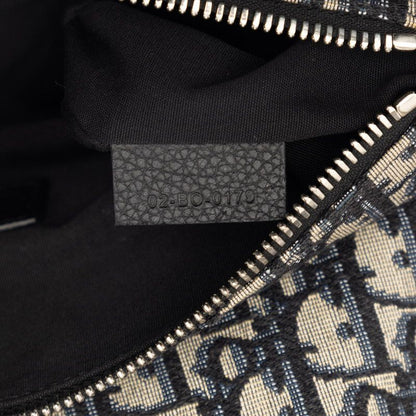 Dior Oblique Saddle Bag Cross Beige Navy Canvas — view 6