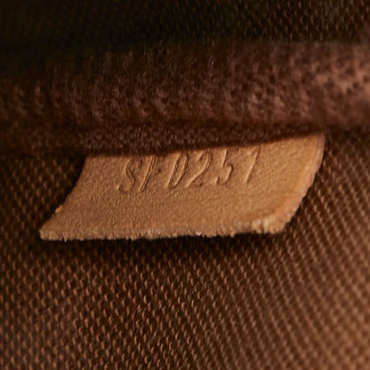 Louis Vuitton Monogram Mini Pochette Pouch Handbag Brown Leather — view 8