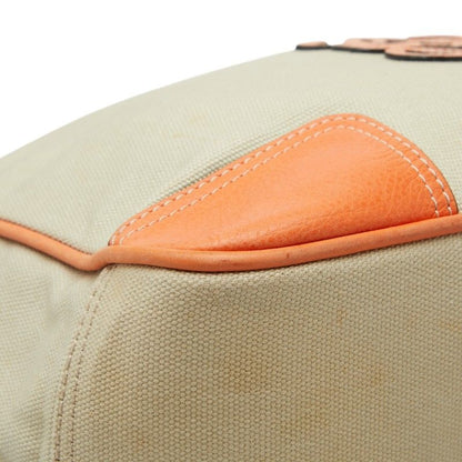 Loewe Anagram Tote Shoulder Bag Beige Orange Canvas Leather — view 5