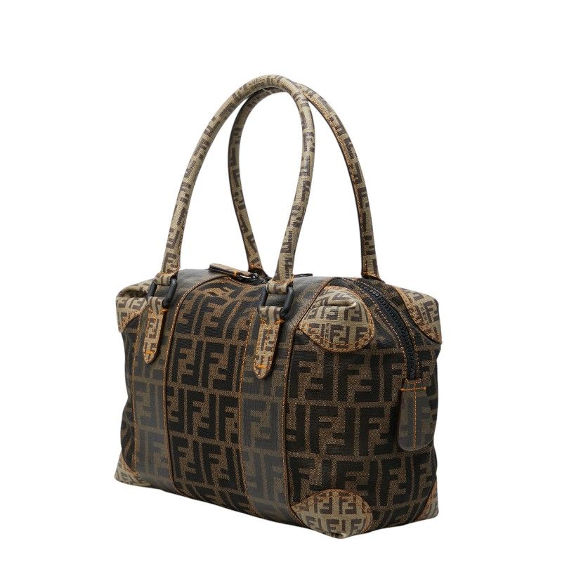 Fendi Zucca Zucchino Handbag Brown Beige Canvas Leather — view 2