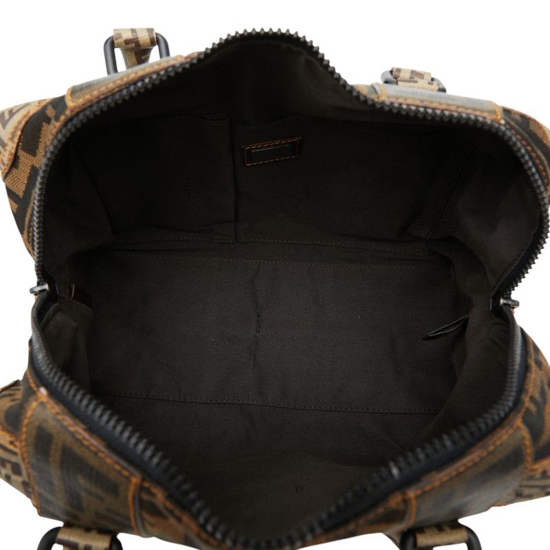 Fendi Zucca Zucchino Handbag Brown Beige Canvas Leather — view 8