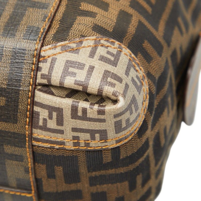 Fendi Zucca Zucchino Handbag Brown Beige Canvas Leather — view 5