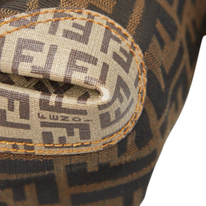 Fendi Zucca Zucchino Handbag Brown Beige Canvas Leather — view 7