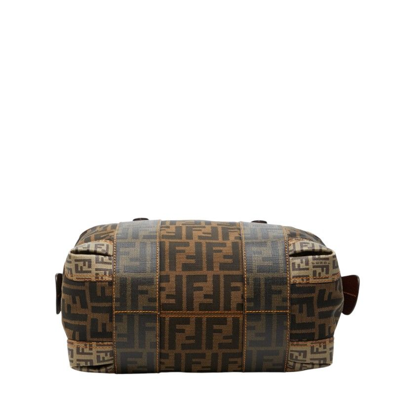 Fendi Zucca Zucchino Handbag Brown Beige Canvas Leather — view 3