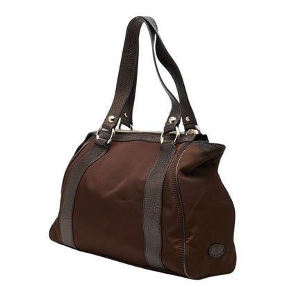 Celine Anagram Handbag Brown Nylon Leather — view 2