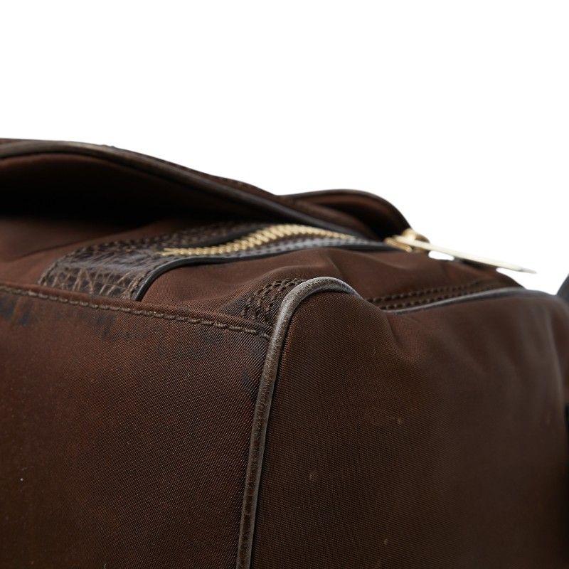 Celine Anagram Handbag Brown Nylon Leather — view 4