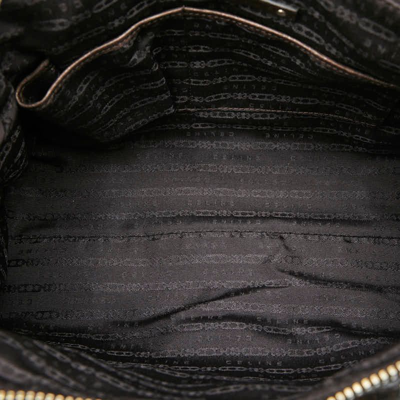 Celine Anagram Handbag Brown Nylon Leather — view 9