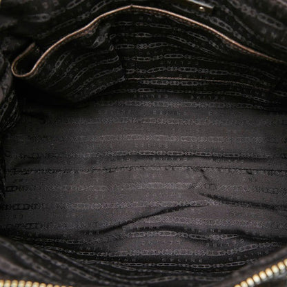 Celine Anagram Handbag Brown Nylon Leather — view 9
