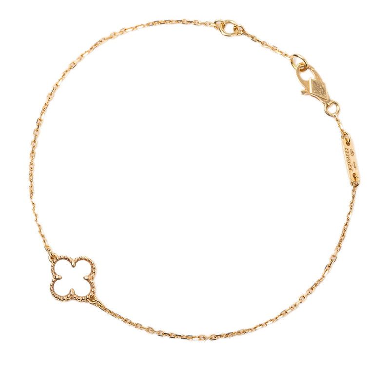 Van Cleef & Arpels Sweet Alhambra Bracelet 18k Yellow Gold Mother of Pearl