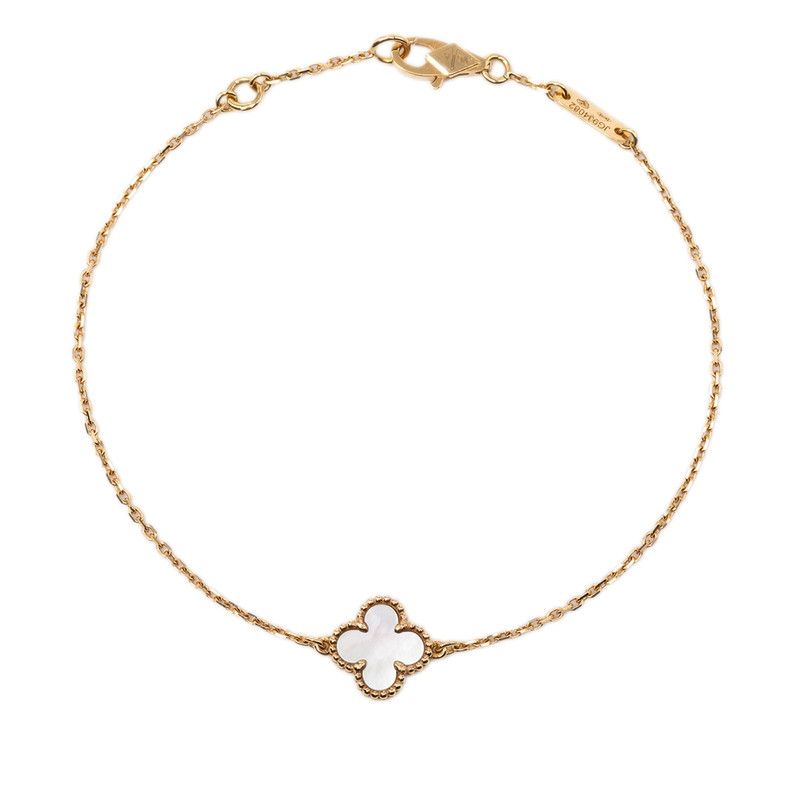 Van Cleef & Arpels Sweet Alhambra Bracelet 18k Yellow Gold Mother of Pearl — view 2