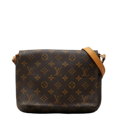 Louis Vuitton Monogram Musette Tango Short Shoulder Bag Brown Leather