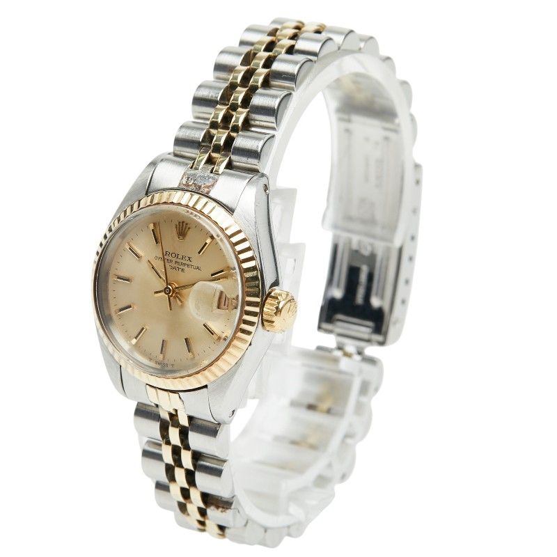 Rolex Oyster Perpetual Date Watch White Gold Silver Stainless Steel 18k White — view 2