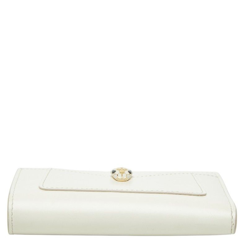 Bvlgari Serpenti Forever Bifold Card Holder Billfold Ivory Calf Leather 1 — view 3