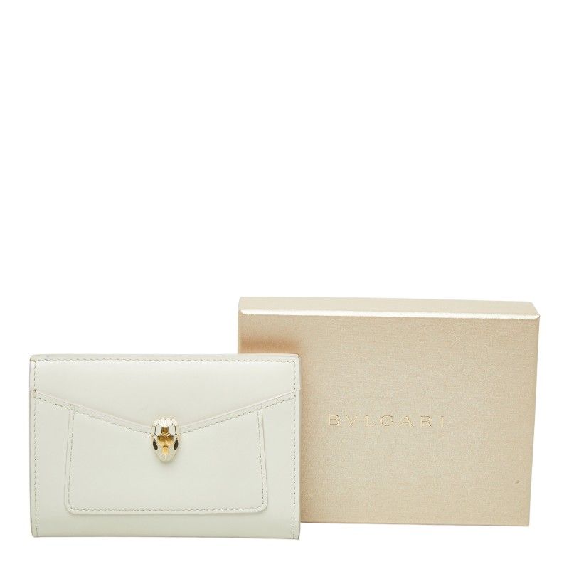 Bvlgari Serpenti Forever Bifold Card Holder Billfold Ivory Calf Leather 1 — view 9