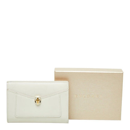 Bvlgari Serpenti Forever Bifold Card Holder Billfold Ivory Calf Leather 1 — view 9