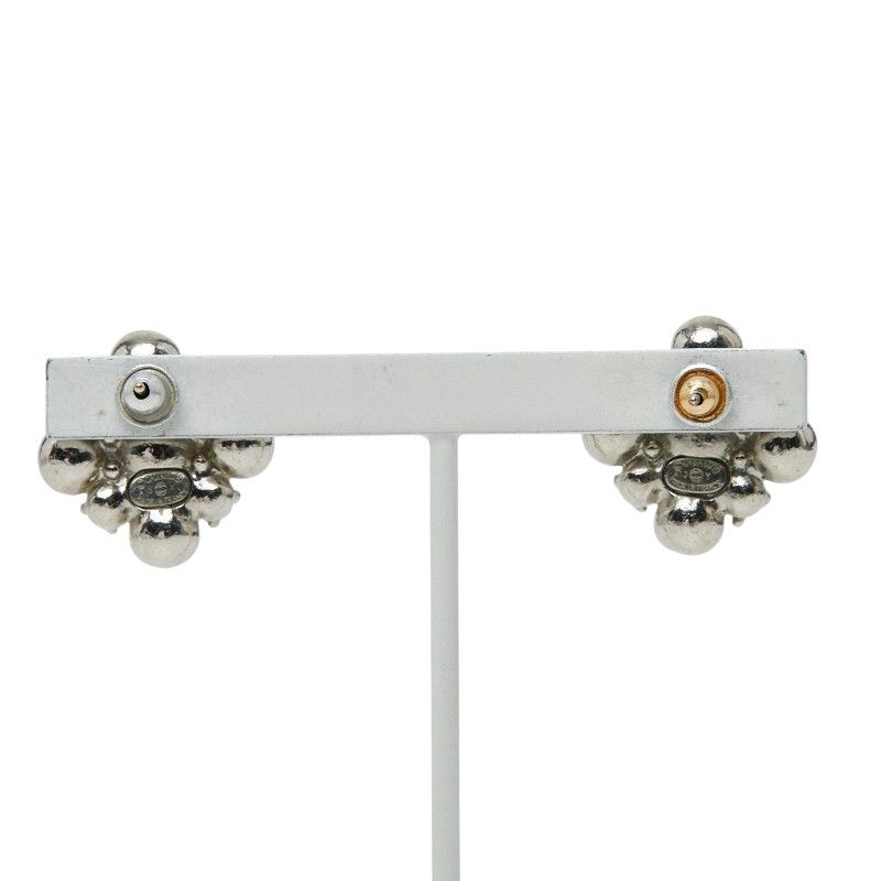 Chanel Stud Earrings Silver Metal Bijoux — view 3