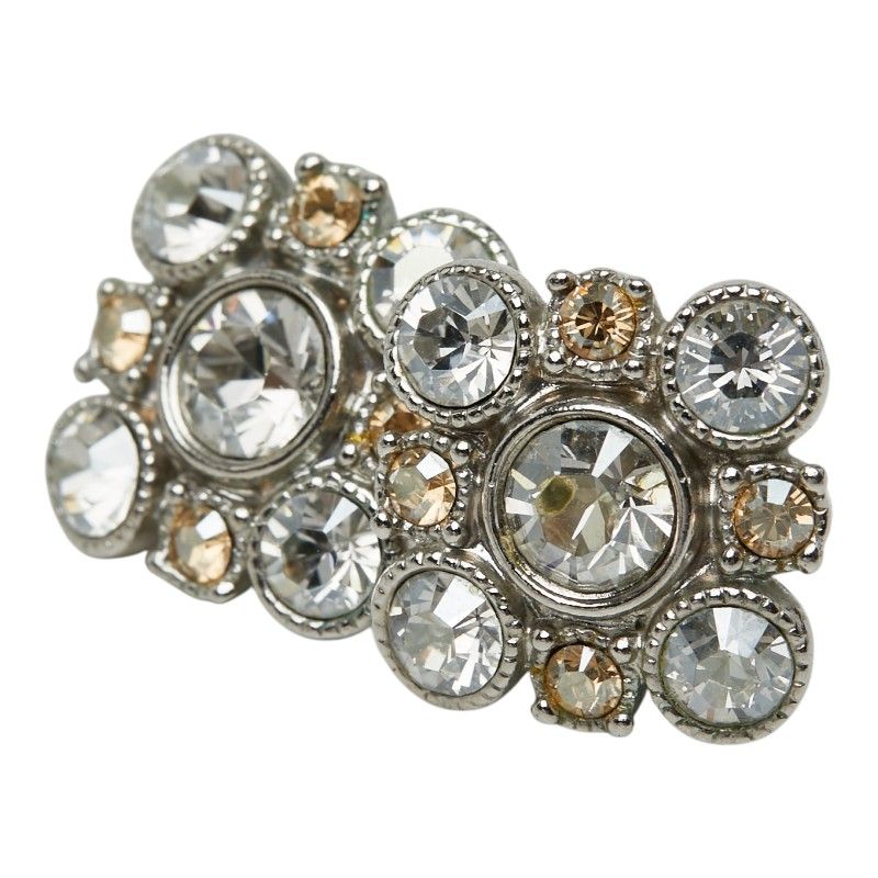 Chanel Stud Earrings Silver Metal Bijoux