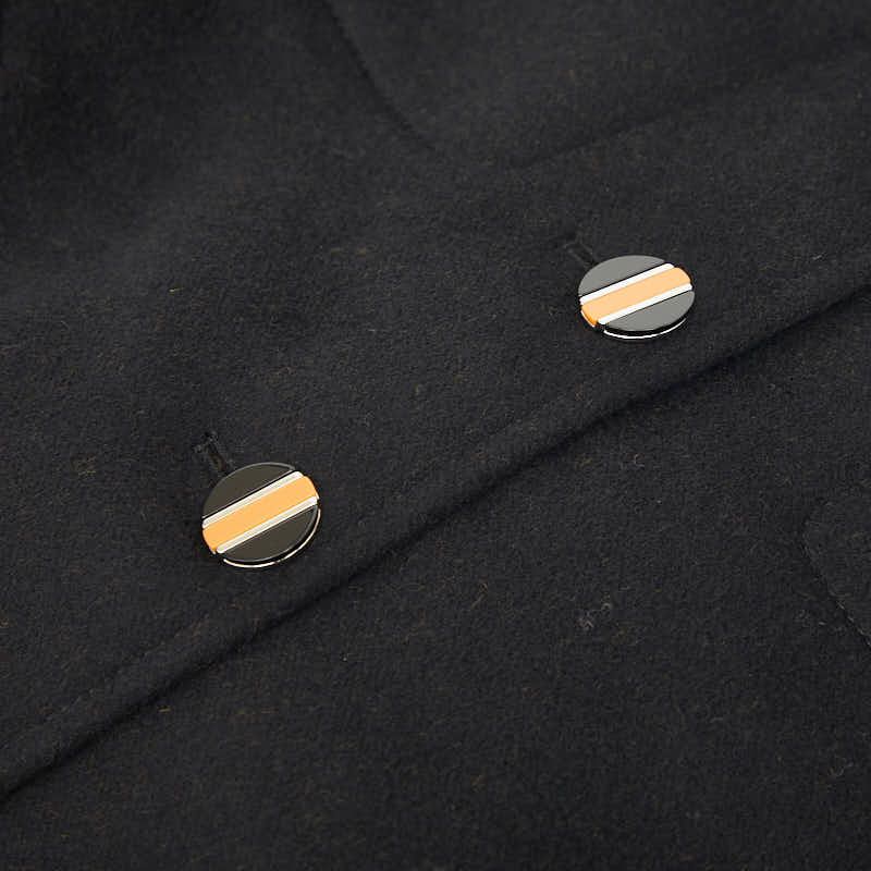 Louis Vuitton Monogram Poncho Cape Coat 40 Black Wool Silk Rayon Cupro — view 3