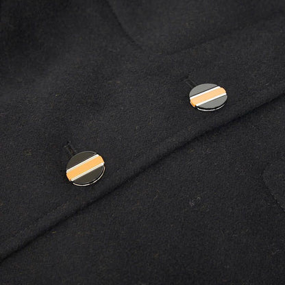 Louis Vuitton Monogram Poncho Cape Coat 40 Black Wool Silk Rayon Cupro — view 3