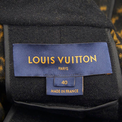 Louis Vuitton Monogram Poncho Cape Coat 40 Black Wool Silk Rayon Cupro — view 5