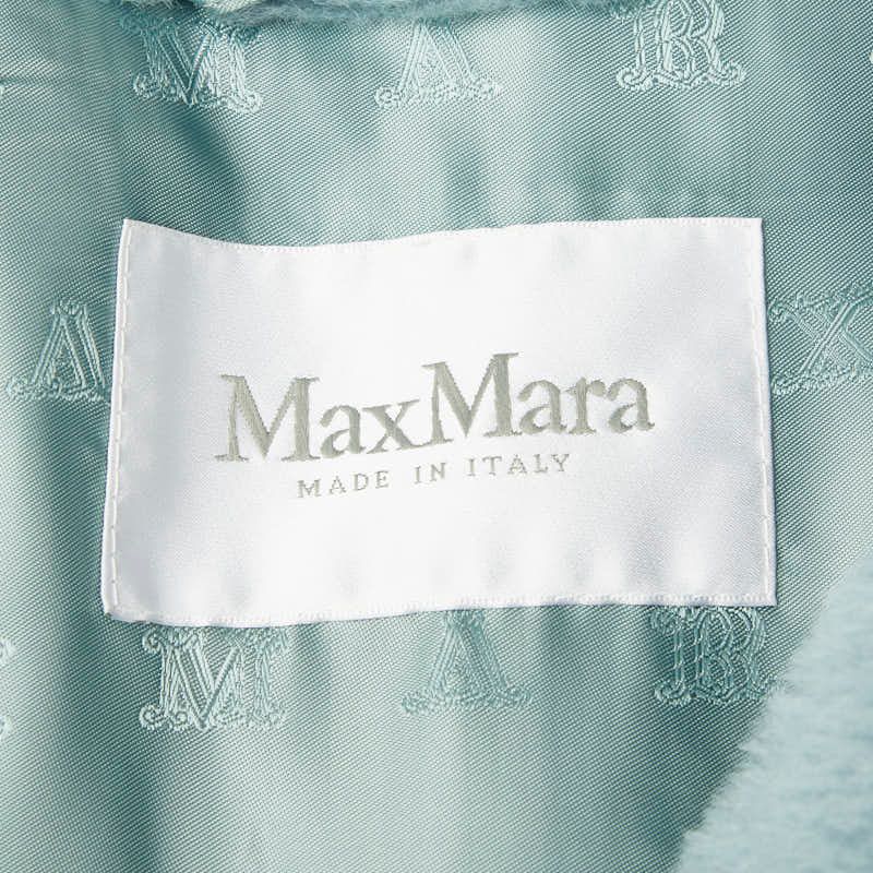 Max Mara Teddy Bear Long Vest Gilet XS Blue Alpaca Wool Silk — view 3