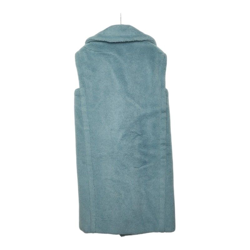 Max Mara Teddy Bear Long Vest Gilet XS Blue Alpaca Wool Silk — view 2