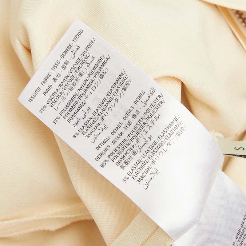 Gucci Web Trim Jersey Dress Sleeveless Ruffle S Beige Rayon Nylon Polyurethane — view 6