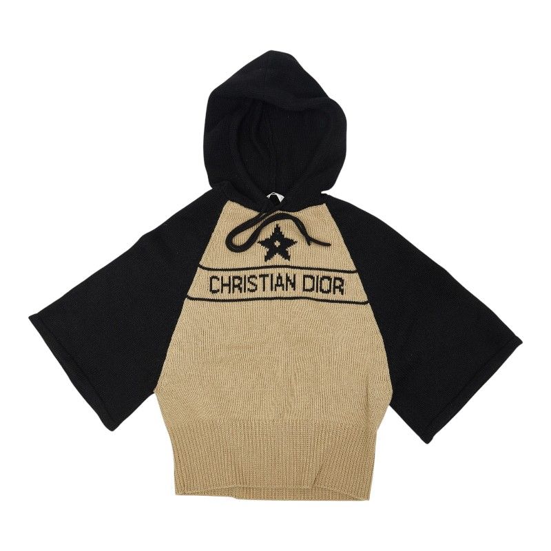 Dior Knit Hoodie Black Beige Cashmere
