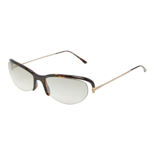 Prada Sunglasses Half Rim Gradient Lens Brown Acetate Metal 1- Eyewear