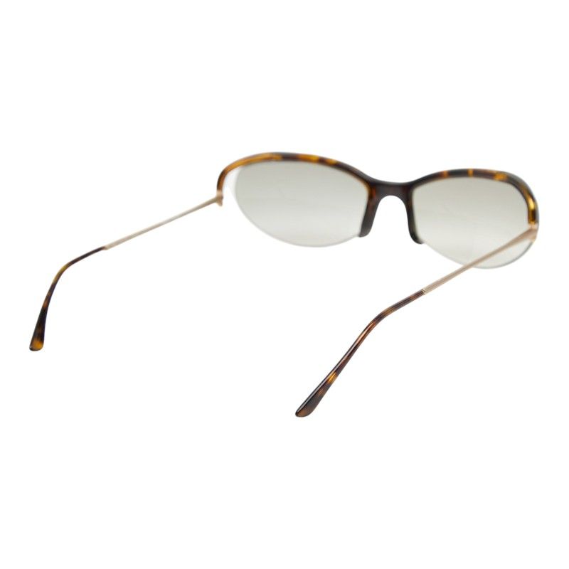 Prada Sunglasses Half Rim Gradient Lens Brown Acetate Metal 1- Eyewear — view 3