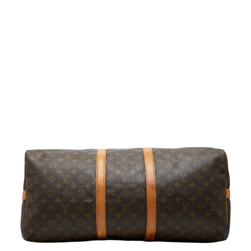 Louis Vuitton Monogram Keepall Bandouliere 55 Boston Bag 2-Way Brown Leather — view 3
