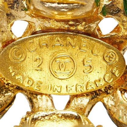 Chanel CC Logo Gripoix Earrings Gold Plated Glass — view 4