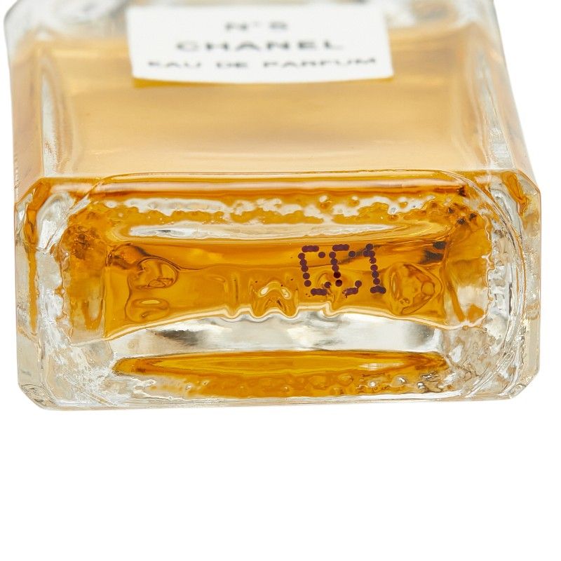 Chanel Perfume Bottle Necklace Clear Black Gold Plated Fabric 1 — view 4
