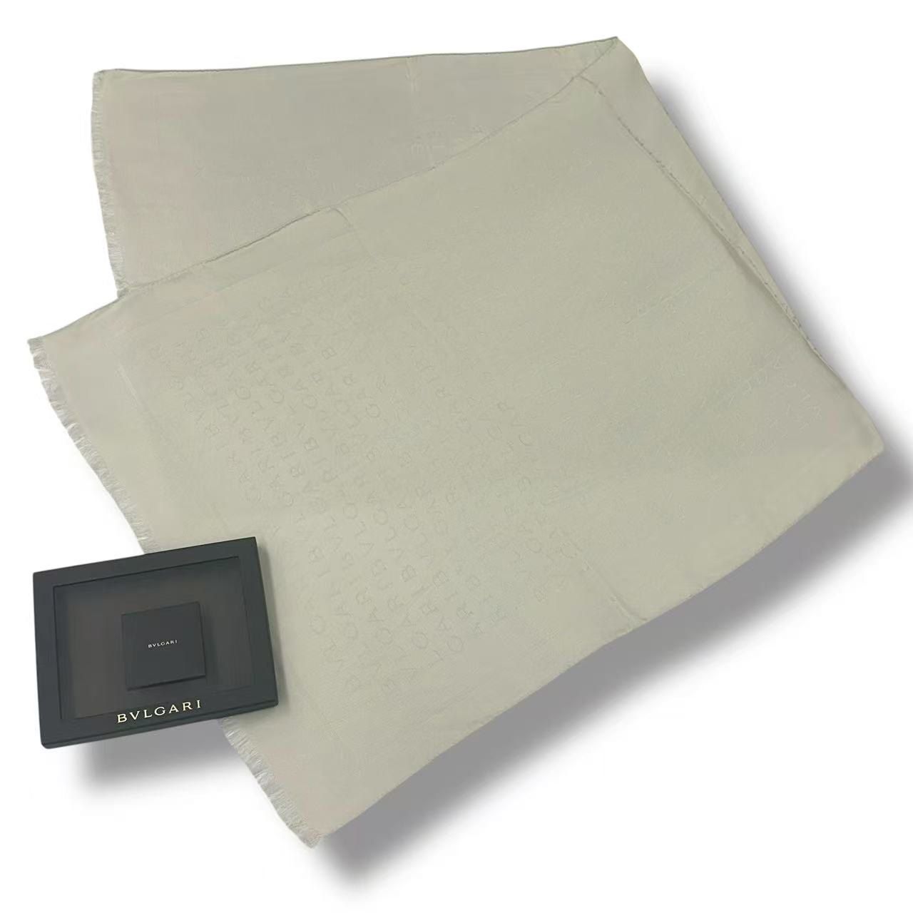 Bvlgari Shawl Silk Wool Ivory Scarf