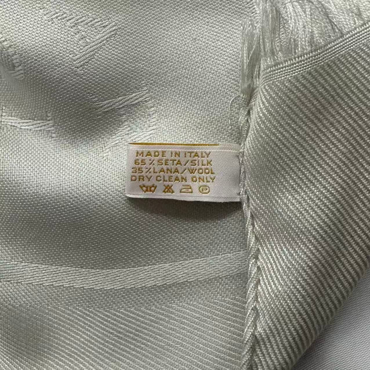 Bvlgari Shawl Silk Wool Ivory Scarf — view 8