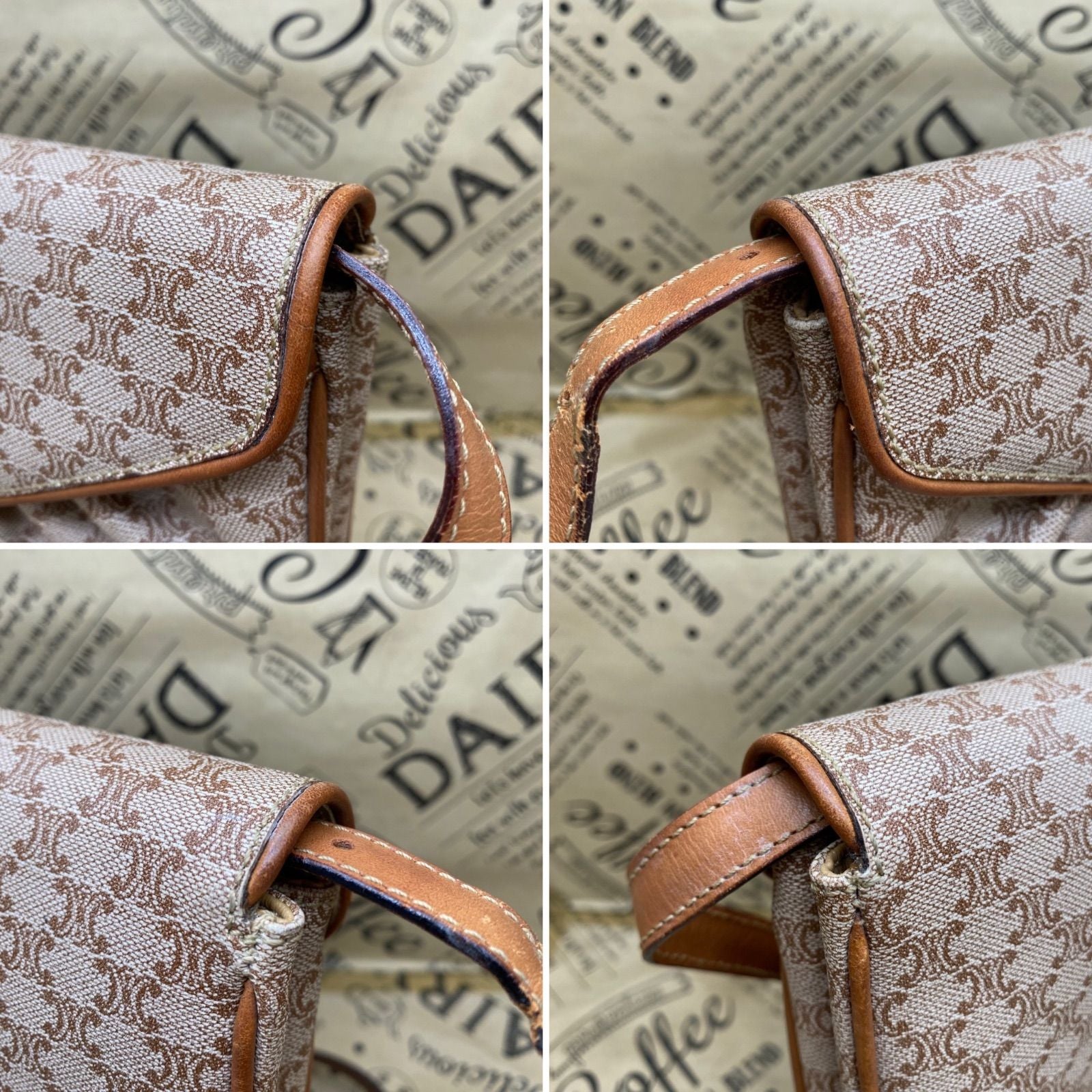 Celine Shoulder Bag Pochette White Macadam Travel — view 5