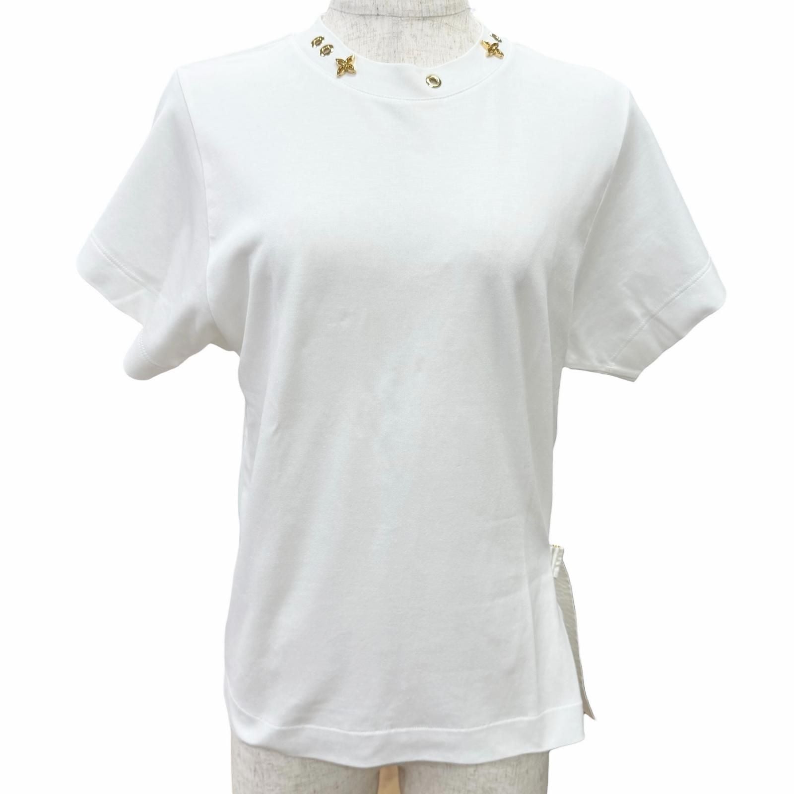 Louis Vuitton Cotton 100% Some Silk Monogram Eyelets Side Strap Crew Neck Short