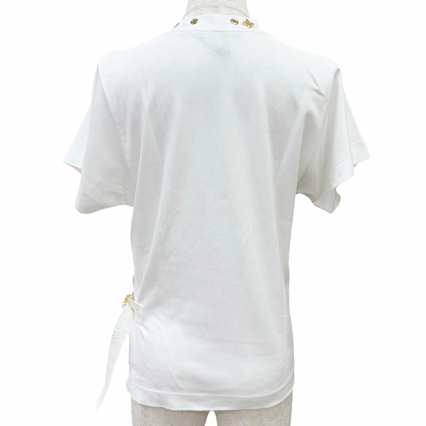 Louis Vuitton Cotton 100% Some Silk Monogram Eyelets Side Strap Crew Neck Short — view 3