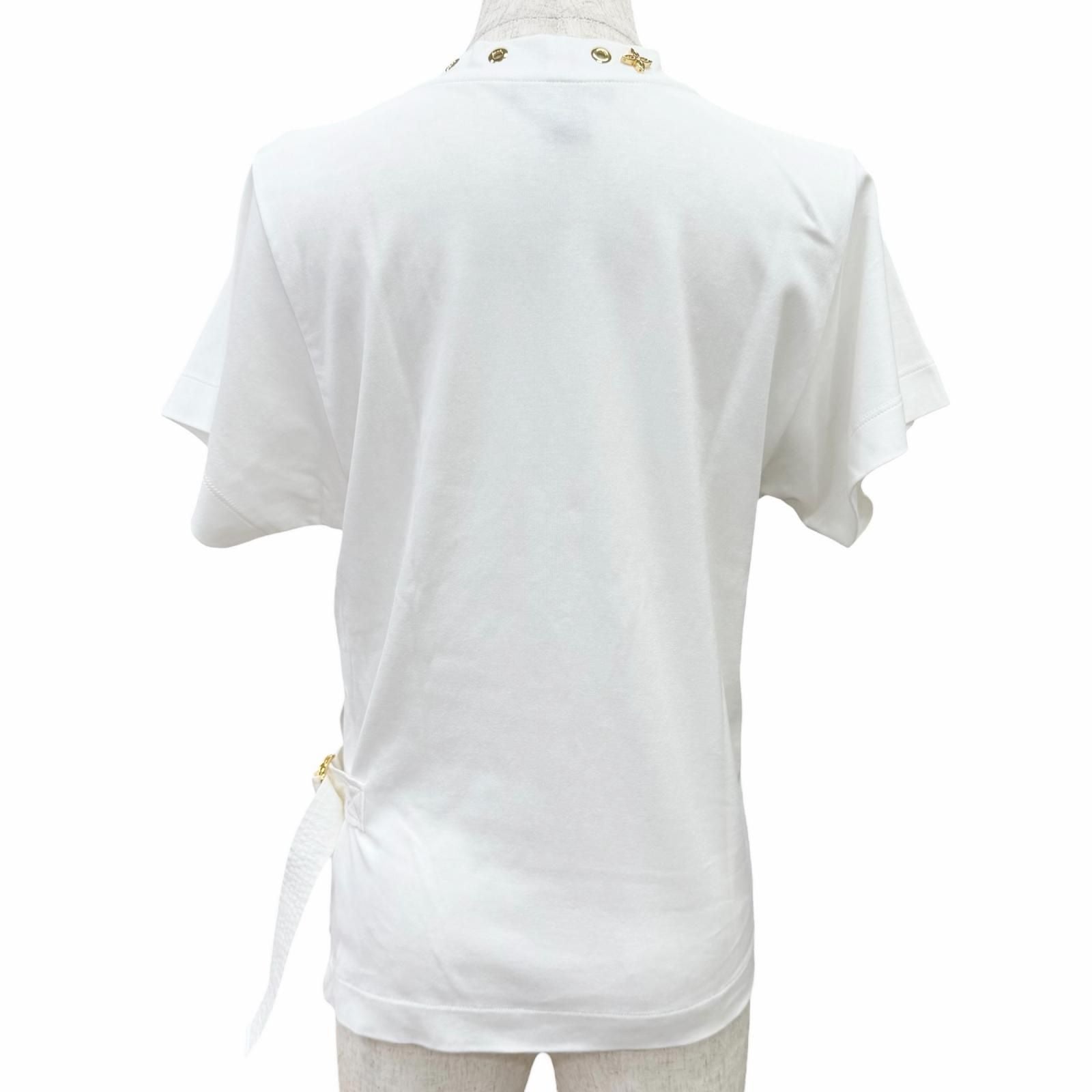 Louis Vuitton Cotton 100% Some Silk Monogram Eyelets Side Strap Crew Neck Short — view 3