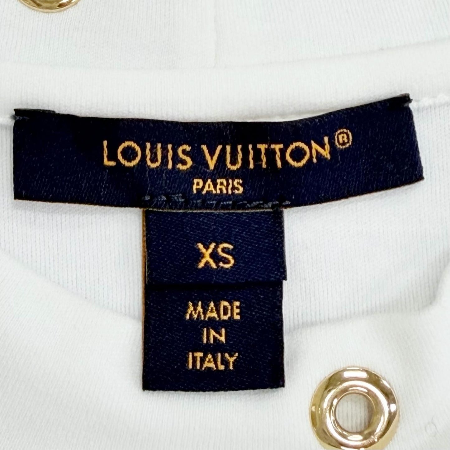 Louis Vuitton Cotton 100% Some Silk Monogram Eyelets Side Strap Crew Neck Short — view 7
