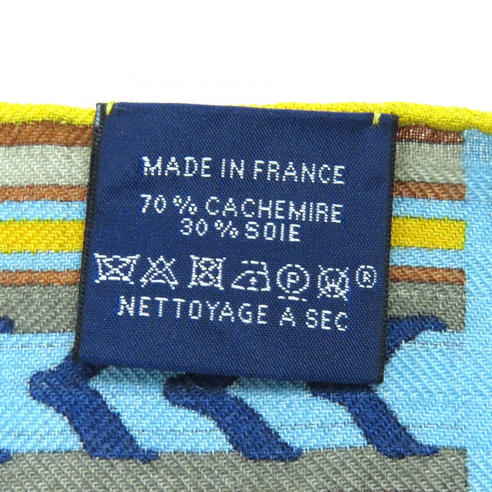 Hermes Rectangle Brides ET Gray Bridle and Charm Cashmere Silk Fringe Scarf — view 8