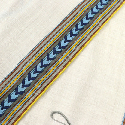 Hermes Rectangle Brides ET Gray Bridle and Charm Cashmere Silk Fringe Scarf — view 4