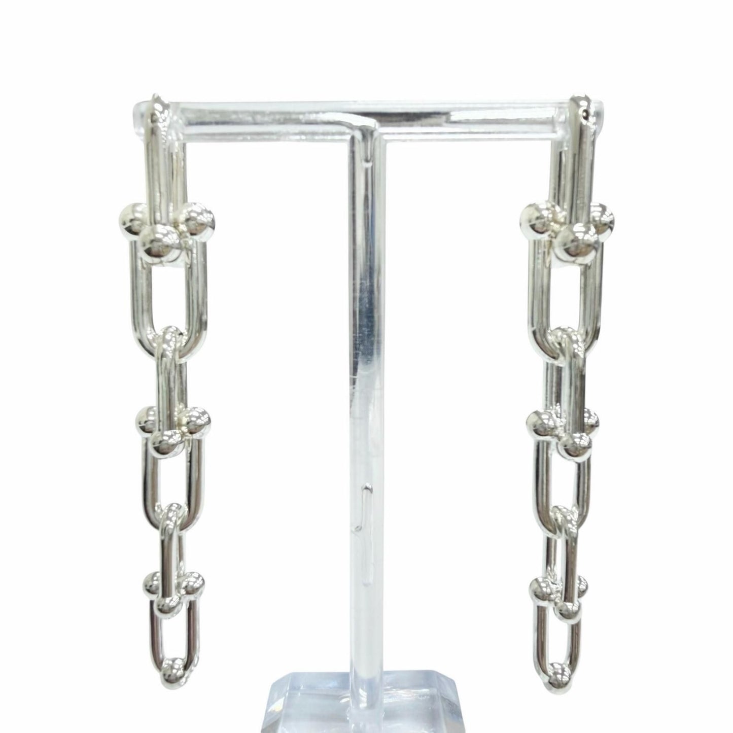 Tiffany & Co Graduated Link Earrings Silver — view 3