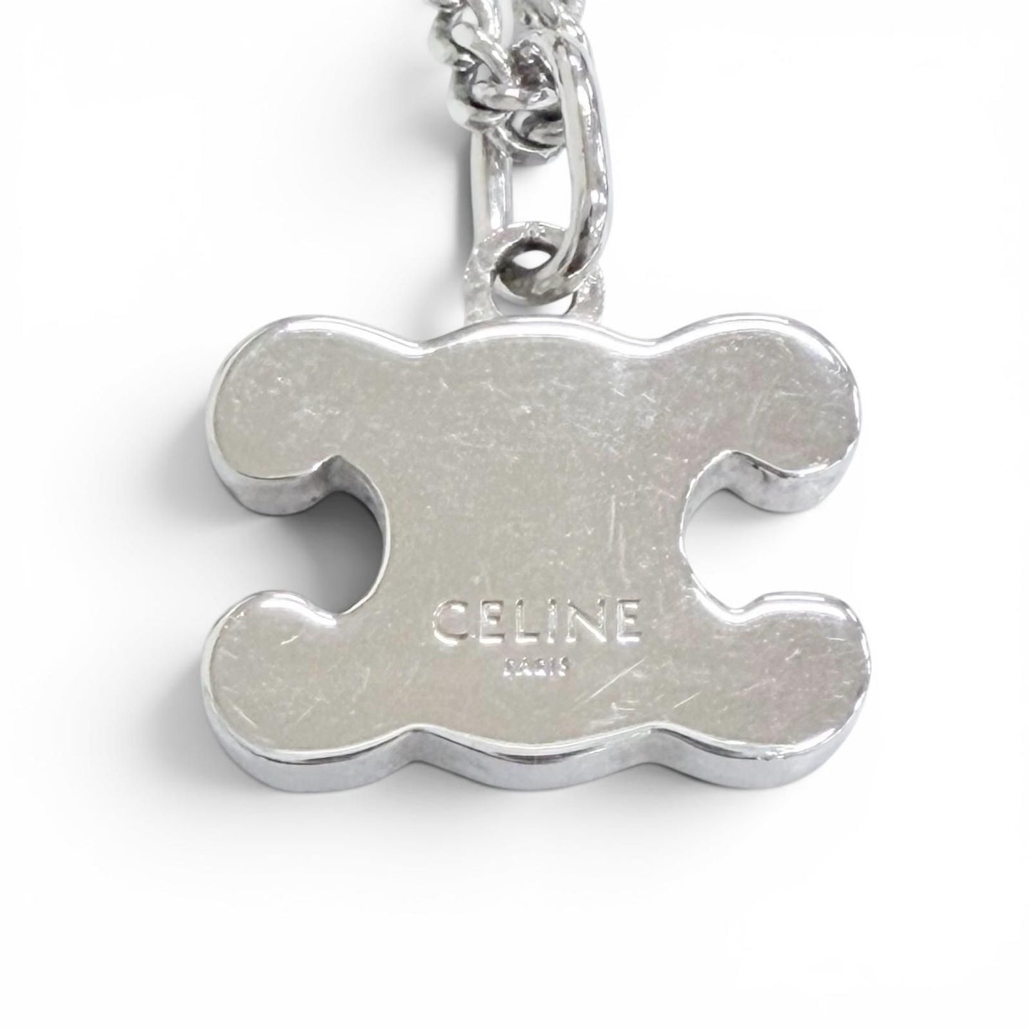 Celine Trio Rhinestone Necklace Silver — view 7