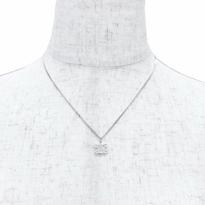 Celine Trio Rhinestone Necklace Silver — view 3