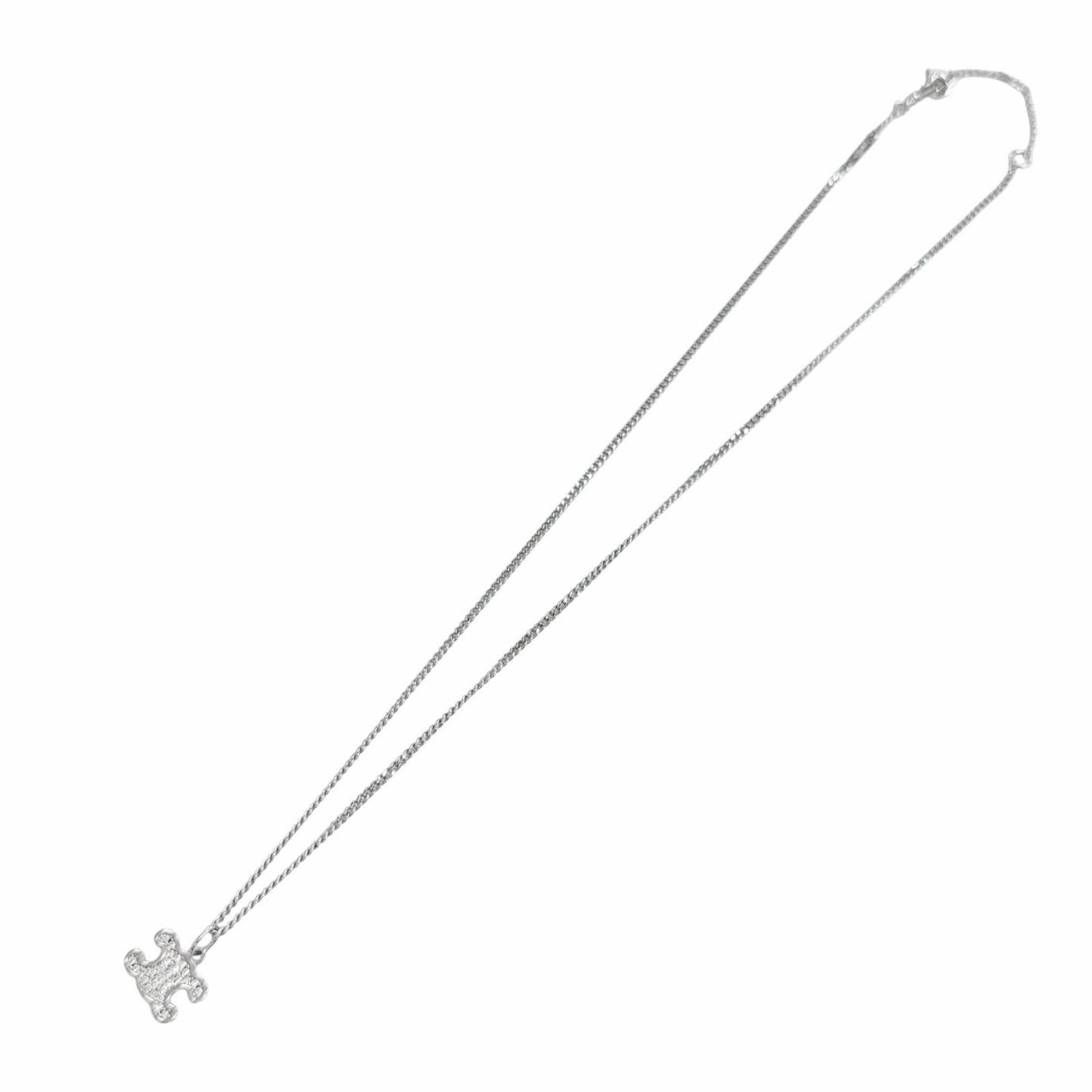 Celine Trio Rhinestone Necklace Silver — view 4