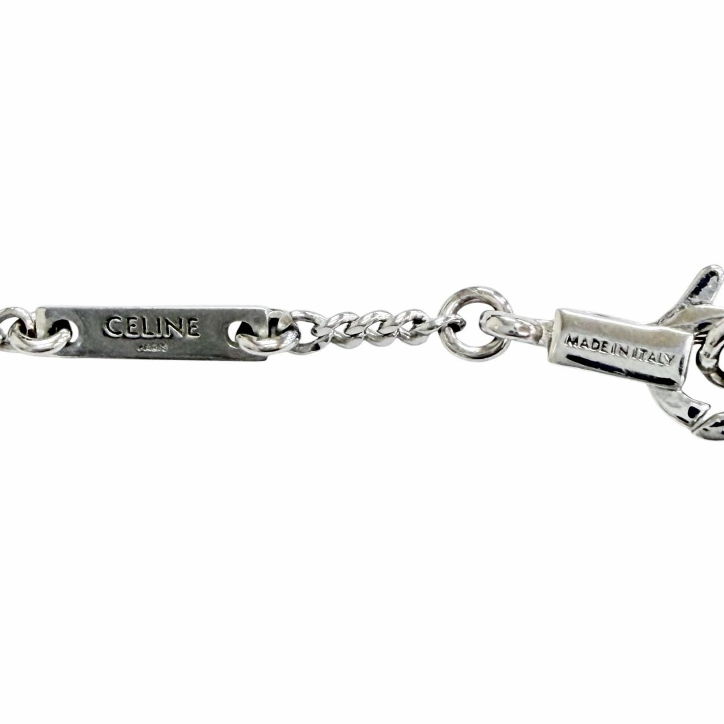 Celine Trio Rhinestone Necklace Silver — view 9
