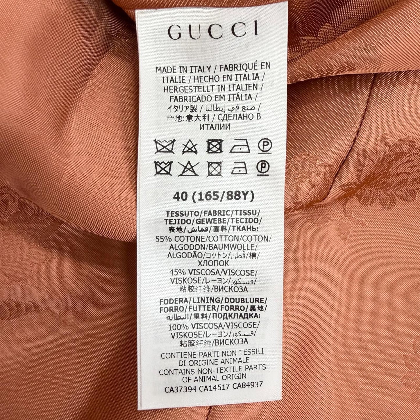 Gucci Cotton Logo Button Sleeveless Coat Long Gilet Vest Brown 40 — view 9