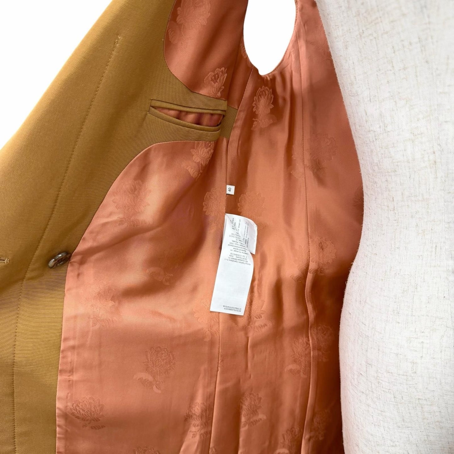 Gucci Cotton Logo Button Sleeveless Coat Long Gilet Vest Brown 40 — view 5